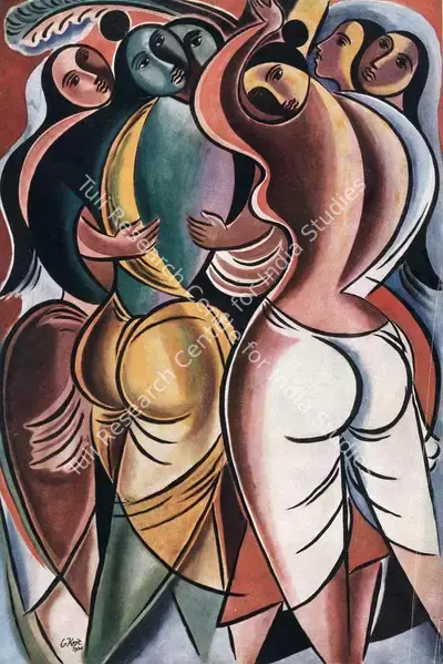 George Keyt (Artist), Krishna Leaving Brindavana, 1936, Painting