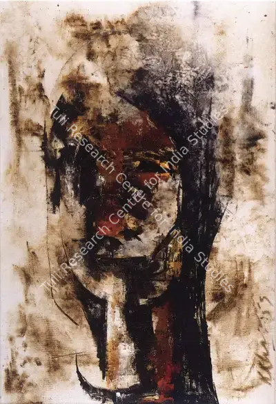 Krishen Khanna (Artist), Head, 1955, Painting