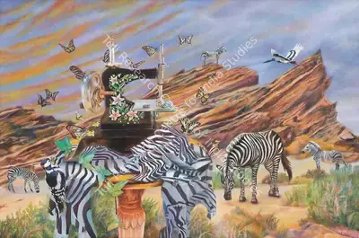 Kaleka, Ranbir (Artist). Stripes of Immutability, 2018 | Painting, AG.Onl/17.12.23, 2023 · Asta Guru