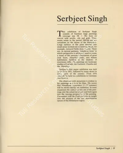 Serbjeet Singh (Text by), Serbjeet Singh, 1987, Essay