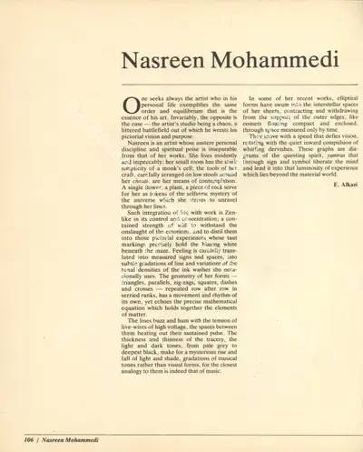 Ebrahim Alkazi (Essayist), Nasreen Mohammedi, 1987, Essay