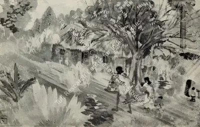 Nandalal Bose (Artist), Way to Bolpur, 1934, Painting