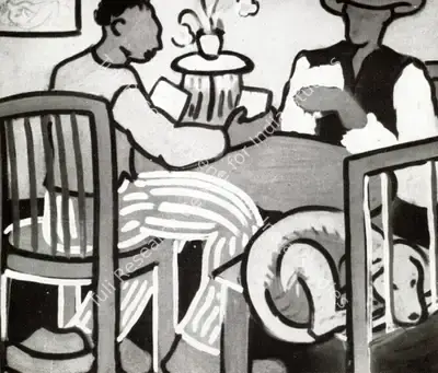 Rathin Maitra (Artist), Card-players, Painting