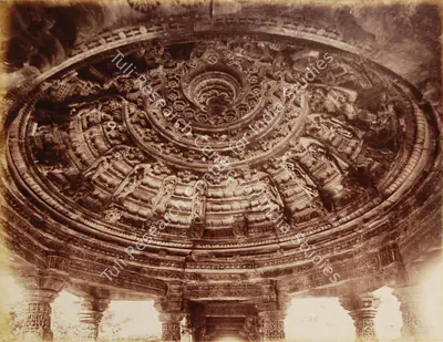 Lala Deen Dayal (Photographer), Ceiling of a Jain temple Chittore, 1890, Antiquarian Photograph