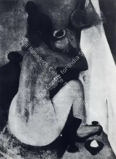 Amrita Sher-Gil (Artist), Woman at Bath, 1940, Painting