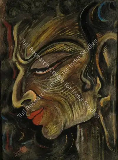 Sudhir Khastgir (Artist), Face, 1946, Painting
