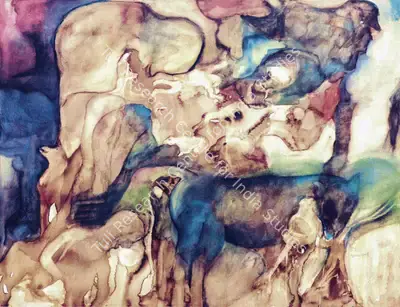 Khakhar, Bhupen P. (Artist). Sri Lanka Caves. Watercolour on Paper, 2002 | Bhupen Khakhar 1934 - 2003, 2003 | Painting | FineArts | 00149759