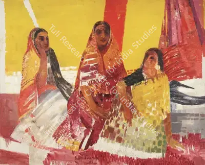 Sakti Burman (Artist), Three Women, 1961, Painting