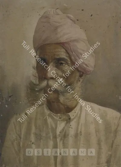 S.L. Haldankar (Artist), Portrait Of A Man Wearing A Pink Turban, 1911, Painting