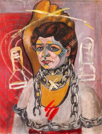 Anna Molka Ahmed (Artist), Self Portrait, Painting