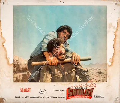 Dwarka Divecha (Cinematographer), Sholay, 1975, Photographic Still Mounted on Lobby Card