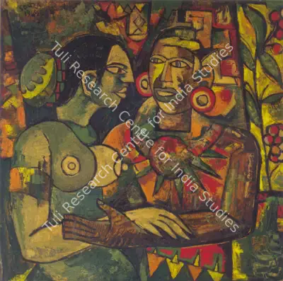 Souza, F.N. (Artist). Lovers. Oil on board, 1949 | Painting | FineArts | 00599637