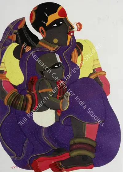 Thota Vaikuntam (Artist), Mother And Child, 2005, Painting