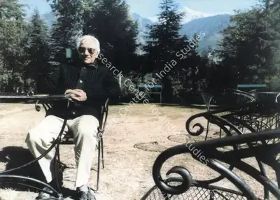 Unknown (Photographer). Chetan Anand relaxing in Dharamshala. | Photographic Still, Chetan Anand, 2007 | CinemaEducation | 00666654