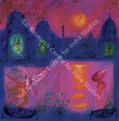 Manu Parekh (Artist), Sunset at Benares, 2014, Painting