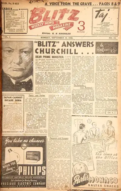 R.K. Karanjia (Editor), Blitz, 1942, Magazine