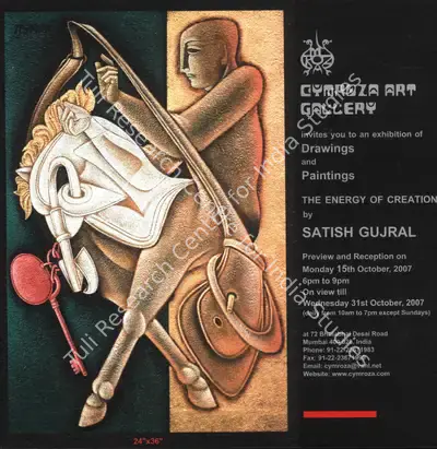 Satish Gujral (Artist), Energy of Creation, 2007, Solo Exhibition Invitation