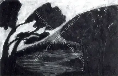 Rabindranath Tagore (Artist), Micro-Organic Shapes, Painting