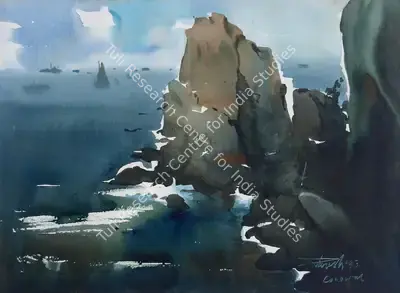 Paresh Maity (Artist), Untitled (Cornwall Seascape), 1993, Painting