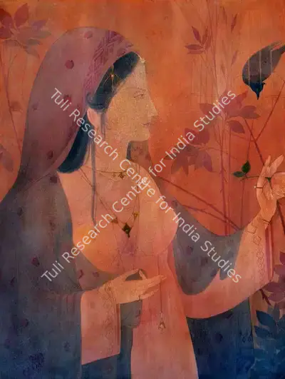 M.A.R. Chughtai (Artist), Woman's Face, Painting