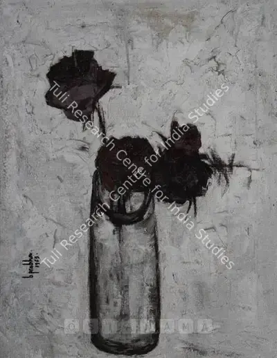B. Prabha (Artist), Black Roses (Nature Morte), 1963, Painting