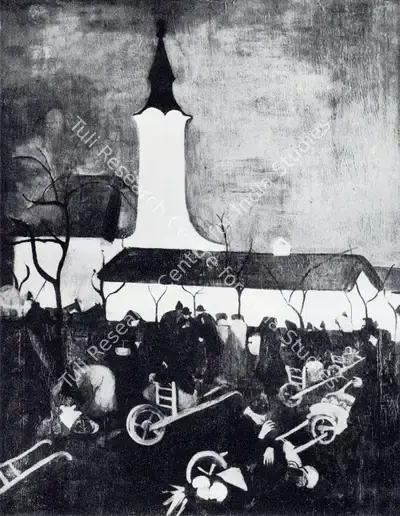 Amrita Sher-Gil (Artist), Hungarian Market Scene, 1938, Painting