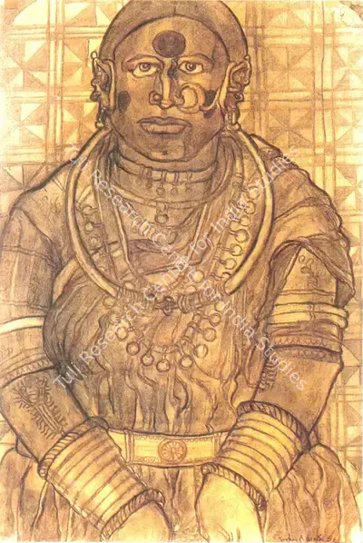 Thota Vaikuntam (Artist), Banjara Woman, 1987, Painting