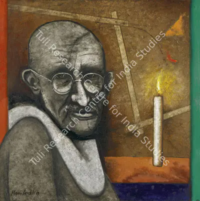 Manu Parekh (Artist), Portrait of Gandhi I, 2005, Painting