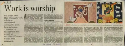 Mita Kapur (Reporter), Work is Worship, 2005, Newspaper Clipping