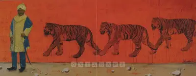 Iranna, G.R. (Artist). The Retired King, 2006 | Painting, Sa.Onl/13.03.08, 2008 · Saffronart