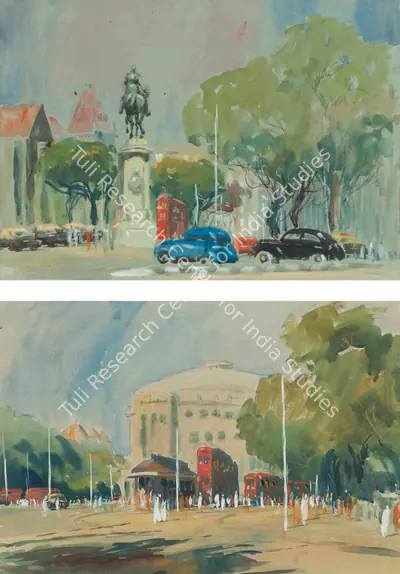 Baburao Sadwelkar (Artist), Untitled (Kala Ghoda, Mumbai), 1951, Painting