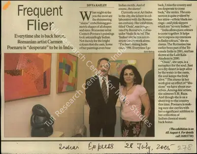 Divya Kaeley (Reporter), Frequent Flier, 2005, Newspaper Clipping