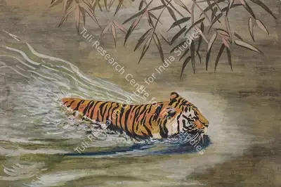 D.P. Roy Chowdhury (Artist), The Tiger, 1953, Painting