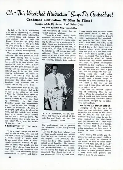 Oh "This Wretched Hindustan" says Dr. Ambedkar!, 1942, Conversation