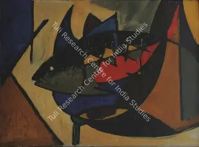 Biren De (Artist), The Fish, 1956, Painting