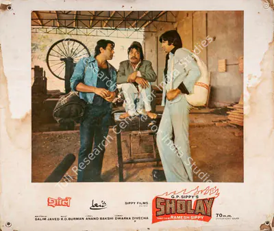 Dwarka Divecha (Cinematographer), Sholay, 1975, Photographic Still Mounted on Lobby Card