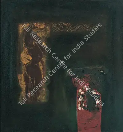 Swaminathan, J. (Artist). The Sign & The Altar. Oil and mixed media on canvas, c.1964 | Painting | FineArts | 00371635