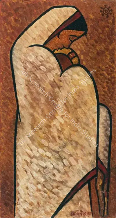 Jamini Roy (Artist), Mother & Child, 1957, Painting