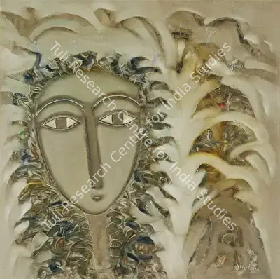 S.G. Vasudev (Artist), She & The Mountains, 2006, Painting