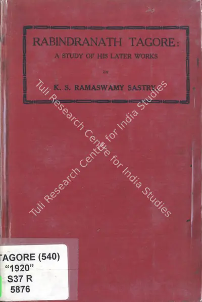 K.S. Ramaswamy Sastri (Author), Rabindrantha Tagore, 1920, Antiqurian Authored Book