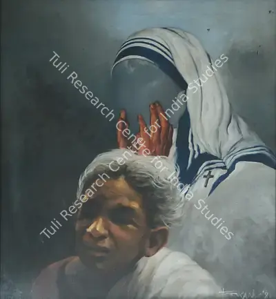 Bikash Bhattacharjee (Artist), Mother Teresa Series, 1981, Painting