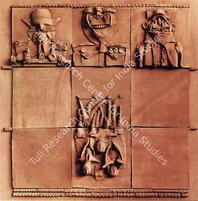 Subramanyan, K.G. (Artist). Generals and Trophy. Terracotta, 1971 | K.G. Subramanyan, 2003 | Relief Work | FineArts | 00566337