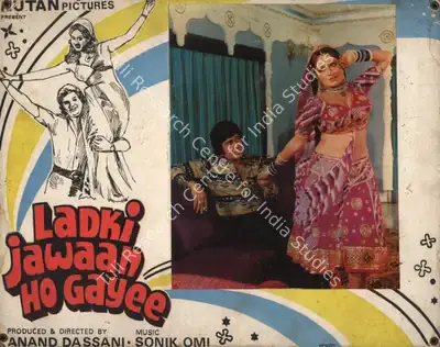 Anand C. Dassani (Producer), Ladki Jawaan Ho Gayee, 1977, Photographic Still Mounted on Lobby Card