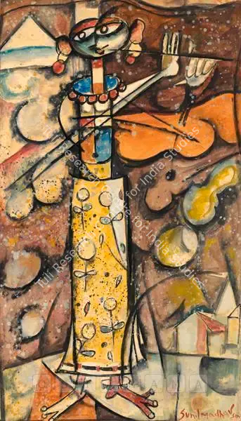 Sen, Sunil Madhav (Artist). Man With A Violin, n.d. | Painting, Os.Mum/21.03.09, 2009 · Osian's