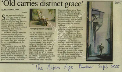 Hassan M. Kamal (Reporter), Old Carries Distinct Grace, 2008, Newspaper Clipping