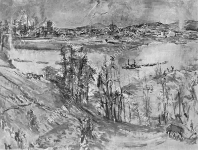 O. Kokoschka (Artist), Landscape, 1955, Painting