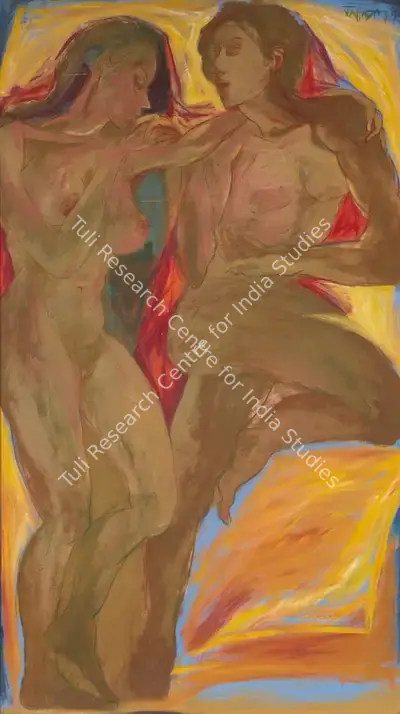 Das, Jatin (Artist). Tenderly Together, 1991 | Painting, Ch.NeY/23.03.22, 2022 · Christie's