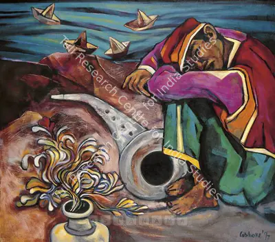Ashoke Mullick (Artist), Untitled, 1997, Painting