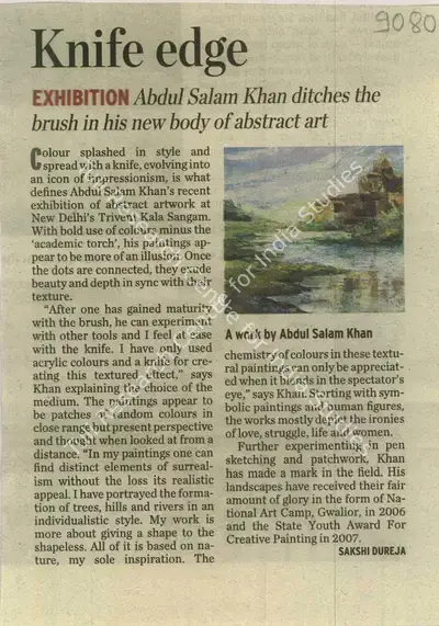 Sakshi Dureja (Reporter), Knife Edge, 2010, Newspaper Clipping