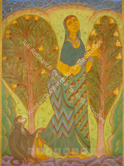 A. Ramachandran (Artist), Woman And The Monkey, 2005, Painting